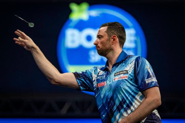RECORD DATE NOT STATED 4th October 2026; Mattioli Arena, Leicester, England; PDC World Grand Prix Darts, World Grand Prix, Final Day; Luke Humphries in action on the oche his final match against Gerwyn Price GodfreyxPitt