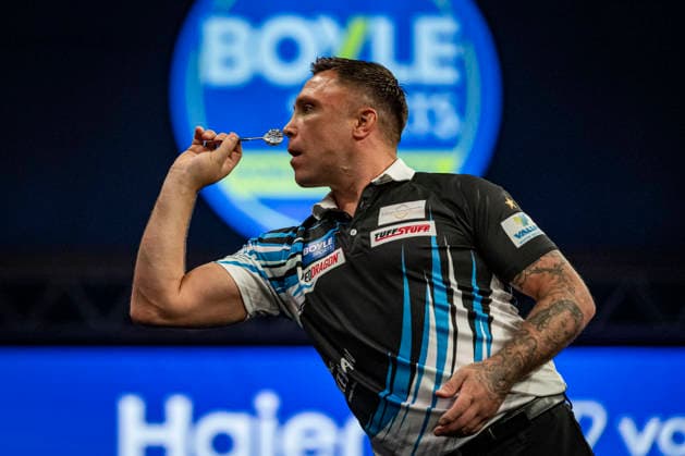 RECORD DATE NOT STATED 4th October 2026; Mattioli Arena, Leicester, England; PDC World Grand Prix Darts, World Grand Prix, Final Day; Gerwyn Price in action on the oche his final match against Luke Humphries GodfreyxPitt