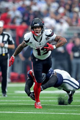October 4, 2026, Houston, Texas, U.S: Houston Texans wide receiver Jaylin Noel (13) carries the ball after a catch during the third quarter of the NFL, American Football Herren, USA regular season game between the Houston Texans and the Dallas Cowboys at Reliant Stadium in Houston, TX on October 4, 2026. NFL 2026 - Dallas Cowboys Vs Houston Texans - ZUMAw137 20261004_aap_w137_054 Copyright: xErikxWilliamsx