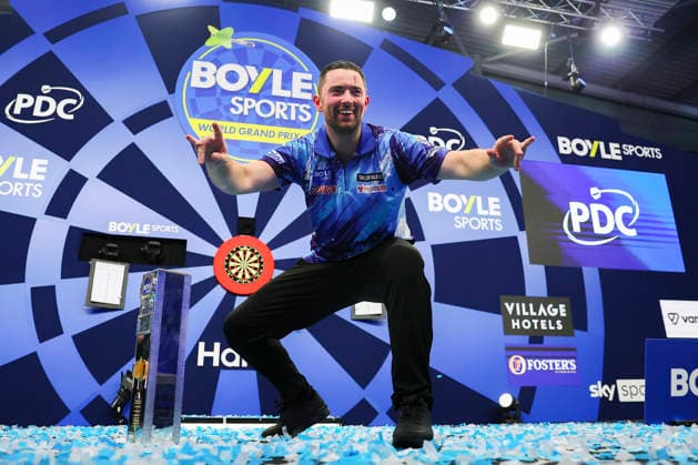 2026 BOYLE Sports World Grand Prix England s Luke Humphries celebrates winning the 2026 Boyle Sports World Grand Prix Final after the 2026 Boyle Sports World Grand Prix Final at Mattioli Arena, Leicester, United Kingdom on 4 October 2026 Credit: Ryan Crockett Every Second Media Editorial use only. All images are copyright Every Second Media Limited. No images may be reproduced without prior permission. Copyright: xIMAGO EveryxSecondxMediax ESM-2198-0065 RyanxCrockettx xEveryxSecondxMediax