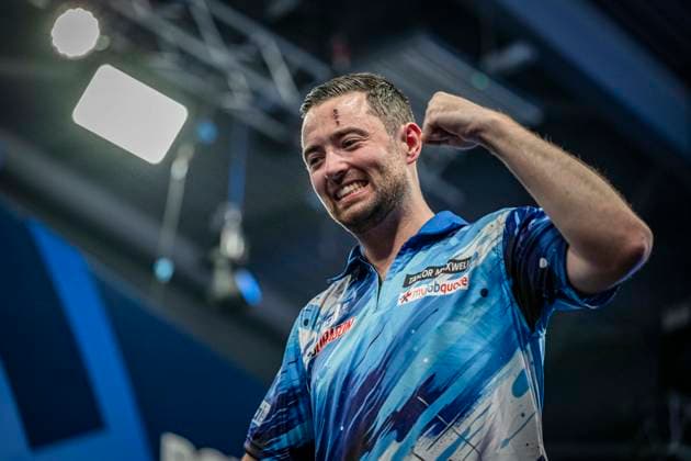 RECORD DATE NOT STATED 4th October 2026; Mattioli Arena, Leicester, England; PDC World Grand Prix Darts, World Grand Prix, Final Day; Luke Humphries celebrates winning the Boyle Sports World Grand Prix against Gerwyn Price GodfreyxPitt