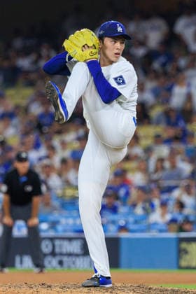 October 4, 2026, Los Angeles, California, USA: Relief pitcher, Roki Sasaki 11 of the Los Angeles Dodgers during NLDS Game 2 against the Atlanta Braves on Sunday October 4, 2026 at Dodger Stadium in Los Angeles, California. JAVIER ROJAS PI Dodgers Vs. Braves NLDS - Game 2 - ZUMAp124 20261004_zaa_p124_021 Copyright: xJavierxRojasx
