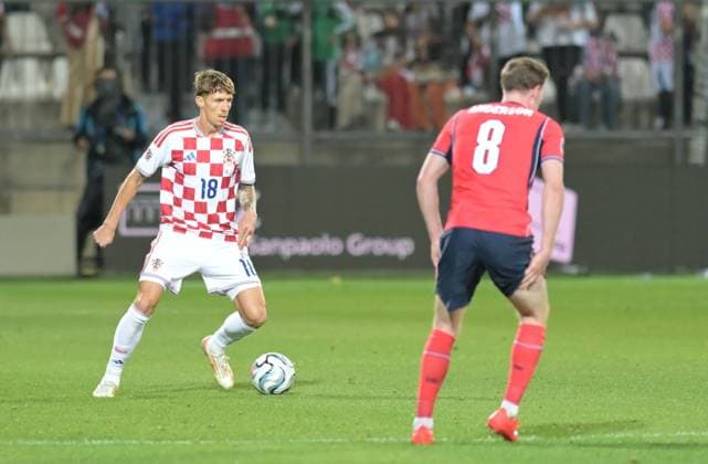 UEFA Nations League League A, Group C, Round 3, 2026–27, soccer match between Croatia and England, Dean Sculac Rujevica Stadium, Rijeka, Croatia, October 3, 2026: Kristijan Jakic of Croatia (No. 18) in action during the UEFA Nations League League A, Group C, Round 3, 2026–27, soccer match between Croatia and England at Dean Sculac Rujevica Stadium, Rijeka, Croatia, October 3, 2026 Copyright: xBEAUTIFULxSPORTS Stanusicx