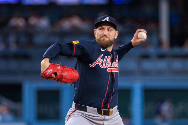 October 4, 2026, Los Angeles, California, USA: Relief pitcher, Dylan Lee 52 of the Atlanta Braves makes an out during NLDS Game 2 against the Los Angeles Dodgers on Sunday October 4, 2026 at Dodger Stadium in Los Angeles, California. Dodgers lose to Braves, 2-3. JAVIER ROJAS PI Dodgers Vs. Braves NLDS - Game 2 - ZUMAp124 20261004_zaa_p124_099 Copyright: xJavierxRojasx