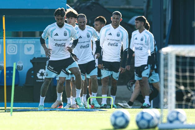 Argentina s players take part in a training session at the AFA (Argentine Football Association) training center in Ezeiza, Buenos Aires Province, on October 5, 2026, ahead of the upcoming friendly soccer matches against the Benin national team. Lionel Messi took part in the final training session of his professional career with the Argentine national team before his farewell match. Photo by Alejandro Pagni PHOTOxPHOTO Copyright: xAlejandroxPAGNIx