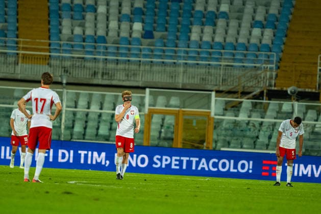 Polish Players seen during U21, U 21 U 21 U 21 U 21 2027 EURO Qualifying, EM, Europameisterschaft EM, Europameisterschaft EM, Europameisterschaft EM, Europameisterschaft game between national teams of Italy and Poland (Kazimierz Koper Ball Raw Images) Pescara Stadio Adriatico Italy Copyright: xKazimierzxKoperx KAZ_ITAvPOLu21-083