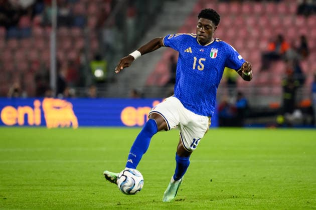 Issa Doumbia of Italy in action during the Nations League football match between Italy and Turkiye at Renato Dall Ara stadium in Bologna (Italy), October 5, 2026. AndreaxStaccioli