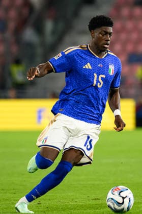 Issa Doumbia of Italy in action during the Nations League football match between Italy and Turkiye at Renato Dall Ara stadium in Bologna (Italy), October 5, 2026. AndreaxStaccioli