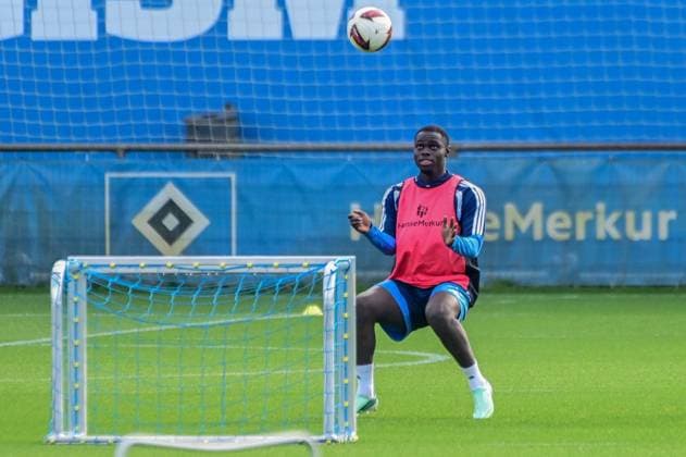 Kofi Amoako: HSV in Action—Germany, Hamburg, Volksparkstadion, Soccer, Bundesliga 1, Hamburger SV Practice