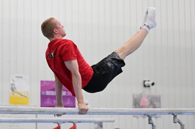 Belgian gymnast Kilan Van der Aa pictured during a training session of Belgium s artistic gymnastics team, Wednesday 7 October 2026, in Gent, ahead of the Worlds Championships in Rotterdam from 17 to 25 October 2026. DIRKxWAEM x189042389x