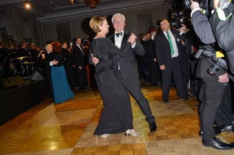 German President Frank Walter Steinmeier with his wife Elke Buedenbender Federal Press Ball 2018 at Hotel Adlon in Berlin on 23 11 2018