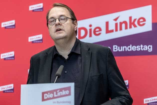 Statement Die Linke Sören Pellmann at a statement Die Linke on 17 03 25 in Berlin Berlin Germany Paul Löbe Haus