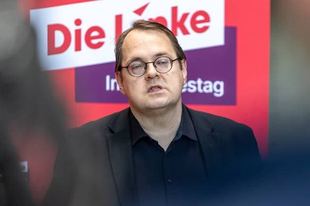 Statement Die Linke Sören Pellmann at a statement Die Linke on 17 03 25 in Berlin Berlin Germany Paul Löbe Haus