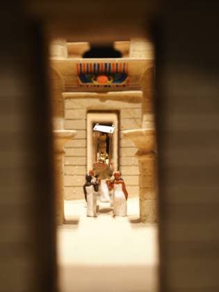 October 1, 2025, Madrid, Madrid, Spain: MADRID, SPAIN †October 1: Views of models of the Egyptian Temple of Debod, which was moved to Madrid, Spain, to protect it from flooding caused by the construction of the Aswan Dam on the Nile River. Madrid Spain - ZUMAle O 20251001_zip_h199_015 Copyright: xAaronxHerediax