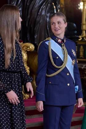 October 12, 2025, Madrid, Madrid, Spain: KING FELIPE VI of Spain and QUEEN LETIZIA of Spain CROWN PRINCESS LEONOR of Spain and PRINCESS SOFIA of Spain attend a reception during the National Day at the Royal Palace Madrid Spain - ZUMAc260 20251012_zep_c260_009 Copyright: xMikexChicorrox