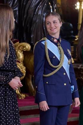 October 12, 2025, Madrid, Madrid, Spain: KING FELIPE VI of Spain and QUEEN LETIZIA of Spain CROWN PRINCESS LEONOR of Spain and PRINCESS SOFIA of Spain attend a reception during the National Day at the Royal Palace Madrid Spain - ZUMAc260 20251012_zep_c260_036 Copyright: xMikexChicorrox