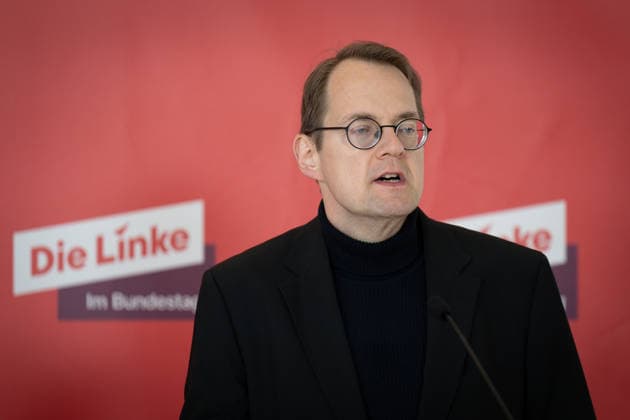 Press statement, Bundestag, parliamentary group, Die Linke press statement, Bundestag, Die Linke, parliamentary group leader, Sören Pellmann Berlin Berlin GER
