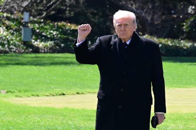 President Donald Trump Departs The White House (INT) President Donald Trump gestures a wave as he departs the White House with United States Secretary of War Pete Hegseth and United States Chairman of the Joint Chiefs of Staff Dan Caine in Washington, D.C., on March 18, 2026 for a trip to Dover Air Force Base for a dignified transfer where the remains of six U.S. service members killed in the crash of a refueling aircraft are returned to their families. It will be the second time since launching the war with Iran on Feb. 28 that the Republican president will attend the solemn military ritual known as a dignified transfer, which he once described as the toughest thing he has had to do as commander in chief. Credit: Kyle Mazza Thenews2  Copyright: xKylexMazzax
