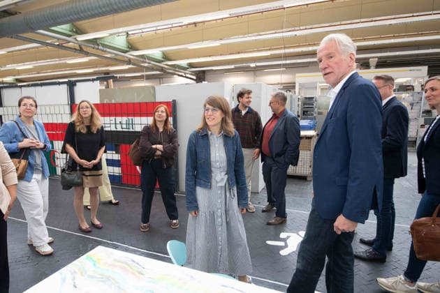 Verena SCHAEFFER, Schäffer, Minister for Children, Youth, Family, Equality, Refugees, and Integration of the State of North Rhine-Westphalia, visits the Quaz Ruhr Language and Training Center in Bochum on July 22, 2026