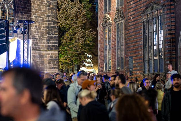 Celebrating German Unity Day in Bremen: German Unity Day 2026 Celebrations, Bremen, October 3, 2026, Bremen, public festival, Fanta Vier concert, illuminations along the Schlachte, light show in Bremen, Germany, Oc Fanta4 + Illumination HB 3.10.26 LR-1533