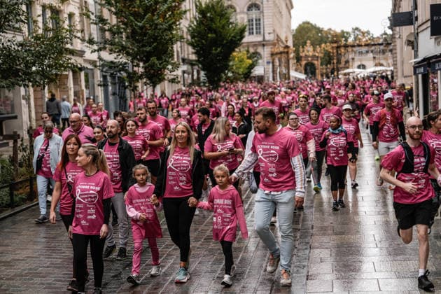 Thousands in pink join Octobre Rose 5K in Nancy NANCY, FRANCE - OCTOBER 04: Participants dressed in pink take part in the Octobre Rose 5K March &amp; Run held as part of breast cancer awareness activities in Nancy, France, on October 04, 2026. Thousands of participants gather at the Palais du Gouvernement before the 5-kilometre march and run through the city, creating striking scenes as they take part in the event dressed in pink. Muhammed Said Tako Anadolu Nancy France. Editorial use only. Please get in touch for any other usage.  Copyright: x2026xAnadoluxMuhammedxSaidxTakox