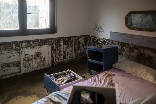 2 people killed as heavy rain hits parts of Spain BARCELONA, SPAIN - OCTOBER 4: An interior view of flooded house as floodwaters submerge streets following severe torrential rainfall in Montornes del Valles, Barcelona, Spain on October 4, 2026. Heavy rains triggered widespread flooding across Catalonia, leaving at least two people dead and one missing as emergency services responded to widespread disruptions. Lorena Sopena Lopez Anadolu Barcelona Spain. Editorial use only. Please get in touch for any other usage.  Copyright: x2026xAnadoluxLorenaxSopenaxLopezx