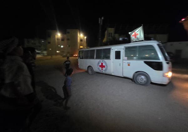 Five Released Prisoners Arrive at Nasser Medical Complex in Khan Younis Five released Palestinian prisoners arrive aboard vehicles of the International Committee of the Red Cross (ICRC) at Nasser Medical Complex in Khan Younis, southern Gaza Strip, on October 4, 2026. The prisoners were released from Israeli jails. Photo by Tariq Mohammad APA Images Khan Yunis Gaza Strip Palestinian Territory 041026_Khan_Yunis_TM_2_00(8) Copyright: xapaimagesxTariqxMohammad xapaimagesx