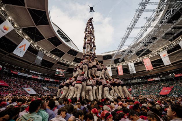 Final Day of the 30th Castells Competition in Tarragona Final Day of the 30th Castells Competition, at the CaixaBank Tàrraco Arena, on October 4, 2026, in Tarragona, Catalonia, Spain. The Castells Competition is a performance featuring human towers by the best colles (human tower groups) in Catalonia, held every two years, at the former bullring, the site where the first edition was held in 1932. OCTOBER 4, 2026 Tarragona Catalonia Tarragona Catalonia Spain Copyright: xLaiaxSolanellasx 7821099