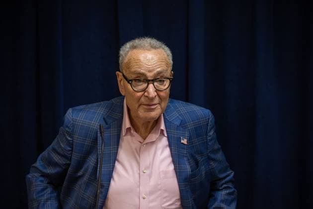 October 4, 2026, New York, New York, United States: U.S. Senator Chuck Schumer (D-NY) speaks.U.S. Senator Chuck Schumer (D-NY) calls for tighter rules and privacy safeguards around Flock Safety AI-powered license plate readers (ALPRs or LPRs), whose network has grown to more than 120,000 cameras across 49 states, according to the company, and continuously record passing vehicles movements without a warrant, probable cause, or even reasonable suspicion on October 04, 2026 in New York City. New York United States - ZUMAs197 20261004_aaa_s197_196 Copyright: xRonxAdarx