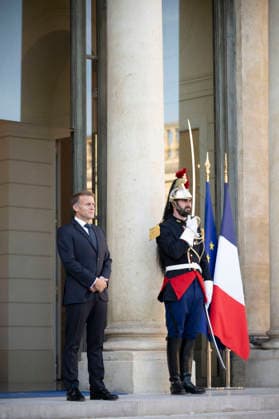Emmanuel Macron Welcomes Benin President Romuald Wadagni - Paris French President Emmanuel Macron at the Elysee Palace in Paris on October 5, 2026. Photo by Eliot Blondet ABACAPRESS.COM Paris Ile-de-France France Copyright: xBlondetxEliot ABACAx