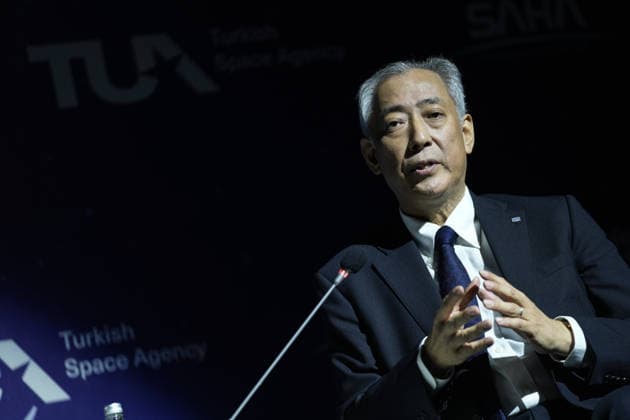 Space agency heads convene for a special session as part of IAC in Antalya ANTALYA, TURKIYE - OCTOBER 5: JAXA President Yamakawa Hiroshi, delivers a speech during the Space Agency Heads session held as part of the 77th International Astronautical Congress (IAC) at the NEST Congress Center in Antalya, Turkiye, on October 5, 2026. The congress is organized by the International Astronautical Federation (IAF), coordinated by the Turkish Ministry of Industry and Technology, and co-hosted by the Turkish Space Agency (TUA) and SAHA Istanbul. Osmancan Gurdogan Anadolu Antalya Turkey. Editorial use only. Please get in touch for any other usage. Copyright: x2026xAnadoluxOsmancanxGurdoganx