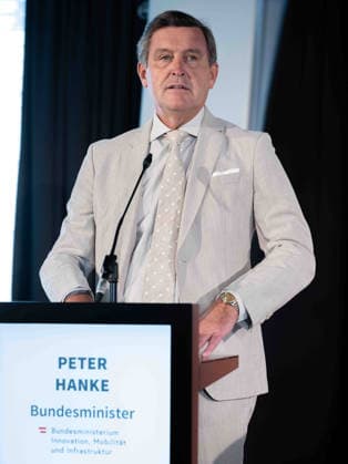 October 5, 2026 Press Conference for Book Launch: Peter Hanke, SPÖ Federal Minister of Innovation, Mobility, and Infrastructure, on October 5, 2026, at the press conference for the book launch of *Highway Construction in Austria Under Nazi Rule* at ASFINAG in Vienna, Vienna, Austria