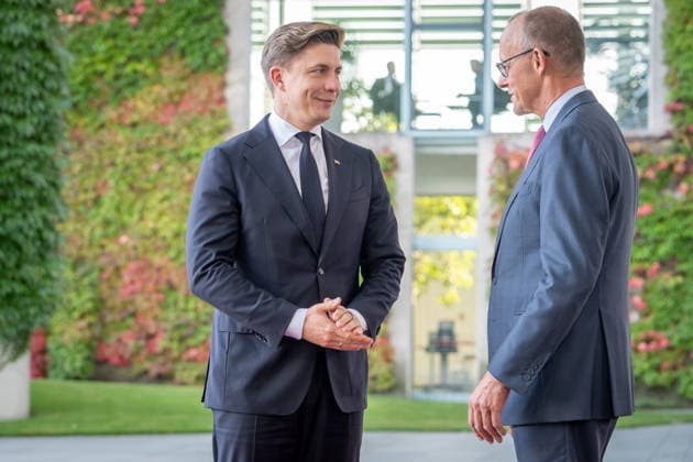 Chancellery, Visit, Prime Minister, Lithuania, Mindaugas Sinkevicius, Berlin, Chancellery, Welcome, Prime Minister, Lithuania, Mindaugas Sinkevicius, Friedrich Merz, Federal Chancellor, Berlin, Berlin, GER