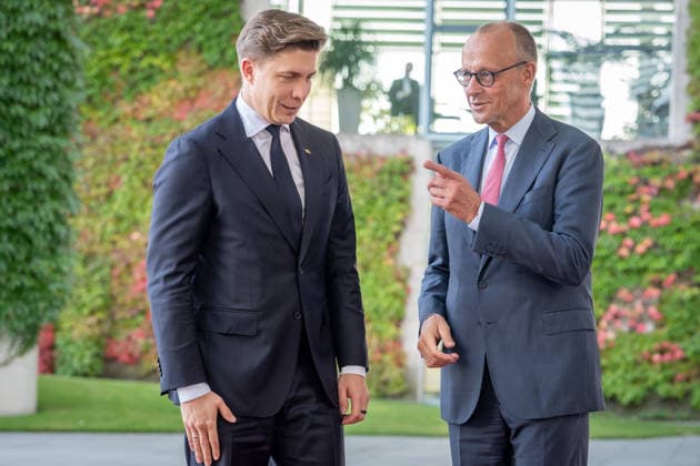 Chancellery, Visit, Prime Minister, Lithuania, Mindaugas Sinkevicius, Berlin, Chancellery, Welcome, Prime Minister, Lithuania, Mindaugas Sinkevicius, Friedrich Merz, Federal Chancellor, Berlin, Berlin, GER