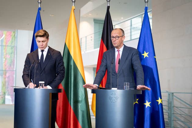 Chancellery, Visit, Prime Minister, Lithuania, Mindaugas Sinkevicius, Berlin, Chancellery, Prime Minister, Lithuania, Mindaugas Sinkevicius, Friedrich Merz, Federal Chancellor, Berlin, Berlin, GER