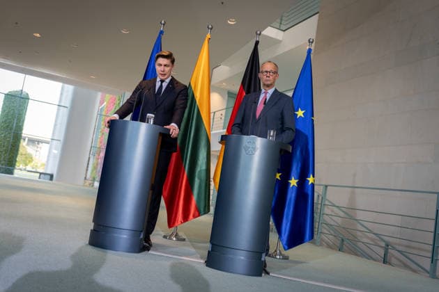 Chancellery, Visit, Prime Minister, Lithuania, Mindaugas Sinkevicius, Berlin, Chancellery, Prime Minister, Lithuania, Mindaugas Sinkevicius, Friedrich Merz, Federal Chancellor, Berlin, Berlin, GER