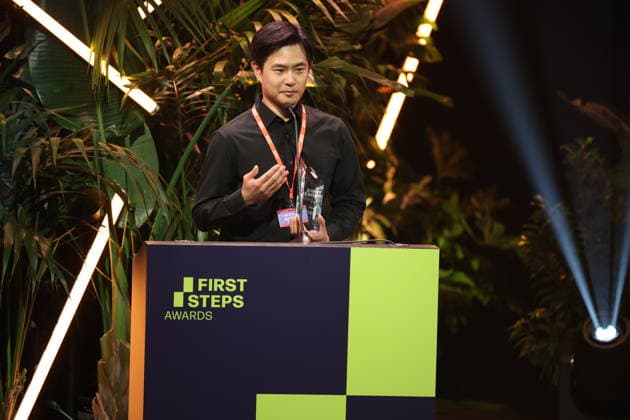 FIRST STEPS 2026 Short Film Winner: BAN DAL by Hae Sup Sin. Award ceremony on stage at the FIRST STEPS 2026 awards ceremony at the Theater des Westens in Berlin Copyright: xEventpressxFuhrx