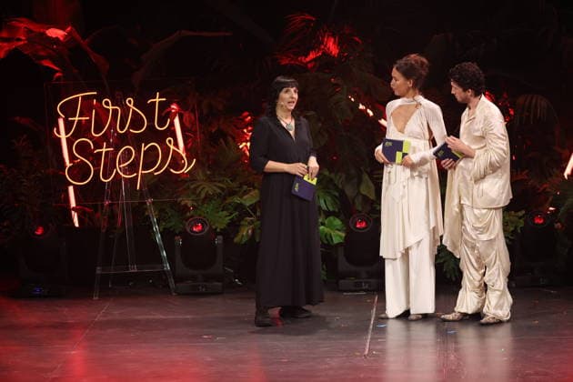 FIRST STEPS 2026 Hosts Malaya Maximilian and No Fear Bernd Eichinger Award Acceptance Speech by Ira Tondowski Award Ceremony on Stage at the FIRST STEPS 2026 Awards at the Theater des Westens in Berlin Copyright: xEventpressxFuhrx