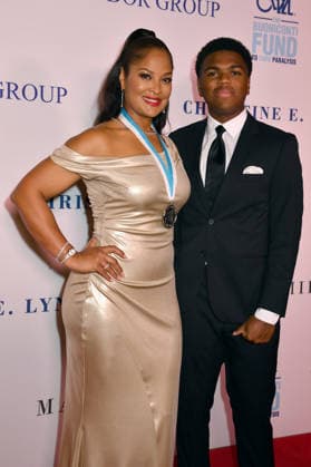 NEW YORK, NY - OCTOBER 5: Laila Ali and Curtis Muhammad Conway Jr. at the 41st Annual Great Sports Legends Dinner on October 5, 2026 at the New York Hilton in New York City. Copyright: xmpi099 MediaPunchx