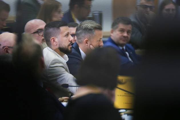 Magdeburg, Saxony-Anhalt, Germany, October 6, 2026: Constituent session of the state parliament. Front row, from left to right: Tobias Rausch (AfD), Ulrich Siegmund (AfD), Sven Schulze (CDU); in the background, on the left: Hans Thomas Tillschneider (AfD) Copyright: xdtsxNachrichtenagenturx dts_137240
