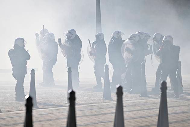 Student protest in Liege on 06 10 2026 LIEGE, BELGIUM - OCTOBER 06 : Students protest against the ministerial reform on September on October 6, 2026 in Liege, Belgium, 06 10 2026 ( Liege Belgium Copyright: xSesx