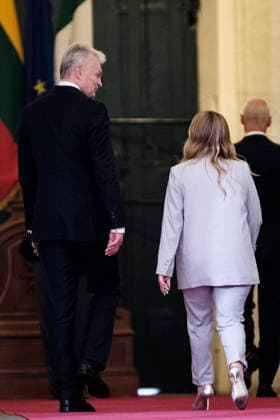 Lithuanian President Gitanas NausÄ—da Visits Italy Italian Prime Minister Giorgia Meloni meets with President of the Republic of Lithuania Gitanas NausÄ—da at Palazzo Chigi during his official institutional visit to Italy. Rome, Italy, October 6, 2026. Rome Italy Copyright: xAndreaxCalandrax