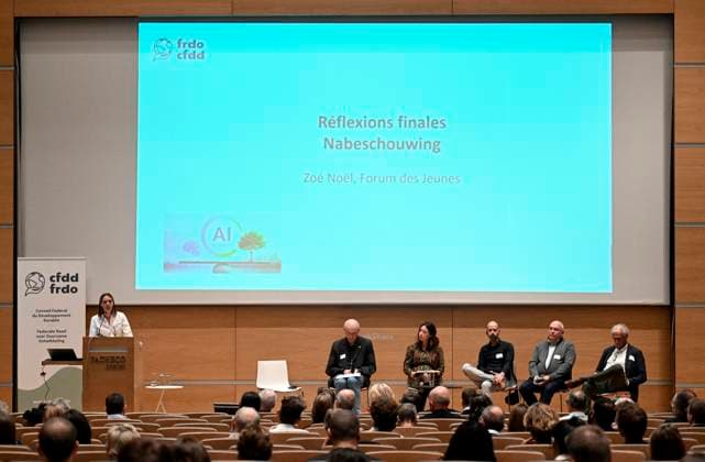 Queen Mathilde attends the conference « AI in balance » BRUSSELS, BELGIUM - OCTOBER 06 : Queen Mathilde is attending the closing ceremony of the conference AI in balance Artificial Intelligence, Society and Sustainable Development , organised by the Federal Council for Sustainable Development (CFDD). Following the conference, the Queen will speak with a group of young people about how they use AI in their work to promote sustainable development. This activity forms part of the Queen s role as Advocate for the United Nations Sustainable Development Goals and Honorary President of the CFDD on October 6, 2026 in Brussels, Belgium, 06 10 2026 Brussels Belgium  Copyright: xDidierxLebrunx