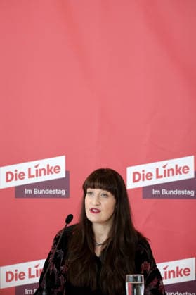 Heidi Reichinnek, Chair of the Bundestag parliamentary group of Die Linke, remarks before the meeting of the Bundestag parliamentary group, Berlin, October 6, 2026