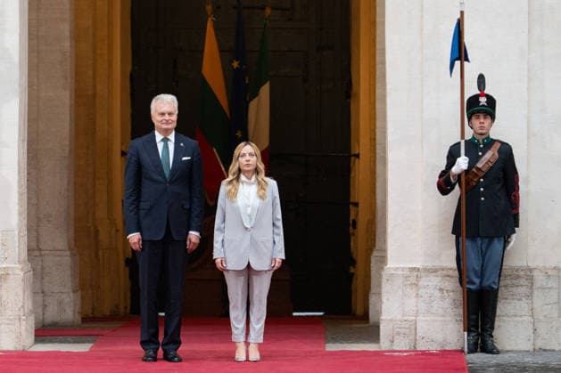 Giorgia Meloni Meets Gitanas Nauseda At Palazzo Chigi - Rome Italian Prime Minister Giorgia Meloni meets with Lithuanian President Gitanas Nauseda at Palazzo Chigi in Rome, Italy on October 6, 2026. Photo by Andrea Bracaglia ABACAPRESS.COM Rome Italy Italy Copyright: xBracagliaxAndrea ABACAx