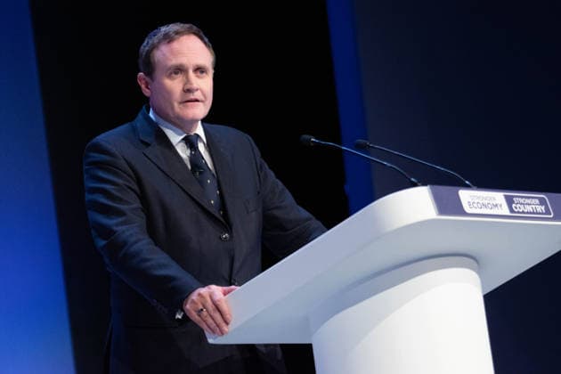 October 6, 2026, Birmingham, United Kingdom: Tom Tugendhat MBE Shadow Foreign Secretary addresses audience. The session Defending Britain in a More Dangerous World took place on the main stage at the Conservative Party Conference at the ICC Birmingham. It featured key shadow cabinet figures including Tom Tugendhat, Helen Whately , James Cartlidge, and Alex Burghart , as well as a performance by St Mary s Ukrainian School choir. They were also joined by Yehor Cherniev, Ukrainian MP and Professor Niall Ferguson Birmingham United Kingdom - ZUMAs197 20261006_aaa_s197_109 Copyright: xGaryxRobertsx
