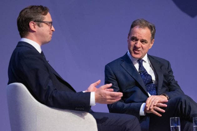 October 6, 2026, Birmingham, United Kingdom: Alex Burghart Shadow Secretary of State for Northern Ireland with Professor Niall Ferguson attend at the session. The session Defending Britain in a More Dangerous World took place on the main stage at the Conservative Party Conference at the ICC Birmingham. It featured key shadow cabinet figures including Tom Tugendhat, Helen Whately , James Cartlidge, and Alex Burghart , as well as a performance by St Mary s Ukrainian School choir. They were also joined by Yehor Cherniev, Ukrainian MP and Professor Niall Ferguson Birmingham United Kingdom - ZUMAs197 20261006_aaa_s197_110 Copyright: xGaryxRobertsx