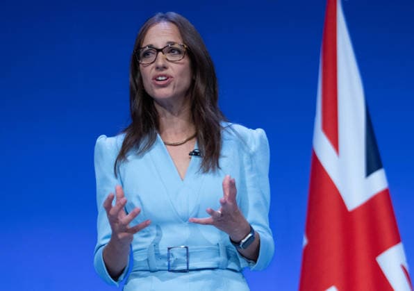 October 6, 2026, Birmingham, United Kingdom: Helen Whately Shadow Secretary of State for Work and Pensions of the United Kingdom addresses the audience. The session Defending Britain in a More Dangerous World took place on the main stage at the Conservative Party Conference at the ICC Birmingham. It featured key shadow cabinet figures including Tom Tugendhat, Helen Whately , James Cartlidge, and Alex Burghart , as well as a performance by St Mary s Ukrainian School choir. They were also joined by Yehor Cherniev, Ukrainian MP and Professor Niall Ferguson Birmingham United Kingdom - ZUMAs197 20261006_aaa_s197_115 Copyright: xGaryxRobertsx