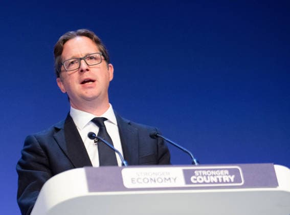 October 6, 2026, Birmingham, United Kingdom: Alex Burghart Shadow Secretary of State for Northern Ireland addresses the audience. The session Defending Britain in a More Dangerous World took place on the main stage at the Conservative Party Conference at the ICC Birmingham. It featured key shadow cabinet figures including Tom Tugendhat, Helen Whately , James Cartlidge, and Alex Burghart , as well as a performance by St Mary s Ukrainian School choir. They were also joined by Yehor Cherniev, Ukrainian MP and Professor Niall Ferguson Birmingham United Kingdom - ZUMAs197 20261006_aaa_s197_123 Copyright: xGaryxRobertsx
