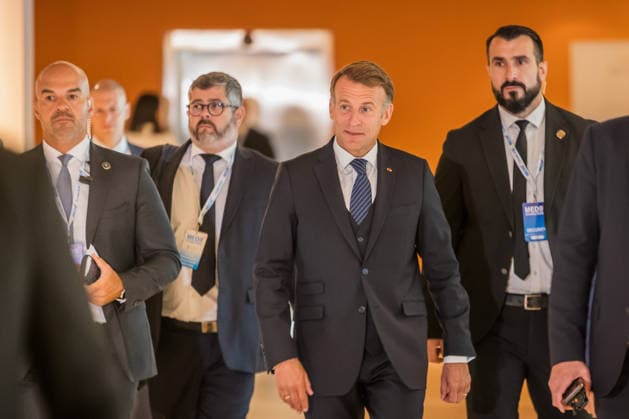 EU MED9 Bilateral meet Plenkovic - Macron Croatian Prime Minister Andrej Plenkovic meets French President Emmanuel Macron during bilateral meetings on the sidelines of the EU MED9 summit in Split, Croatia on October 7, 2027.  ZvonimirxBarisin PIXSELL